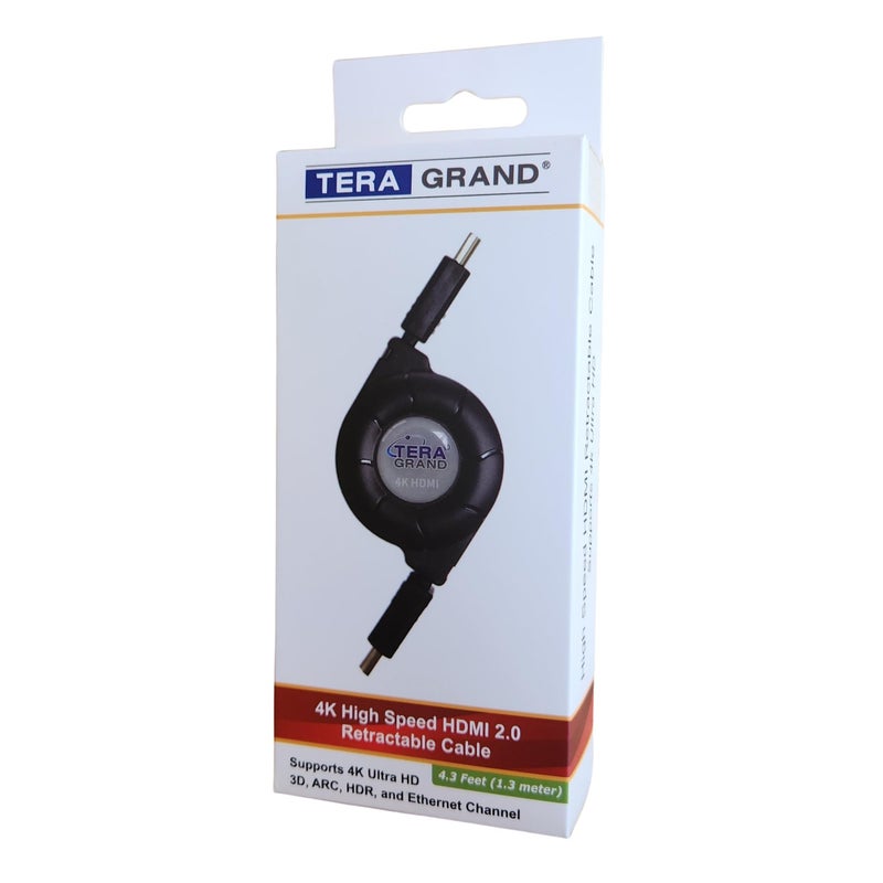 Tera Grand Premium 4K High-Speed HDMI 2.0 Retractable Cable, Extends up to 4.25 feet - Supports 4K Ultra HD, 3D, ARC, HDR, and Ethernet Channel - Image 5